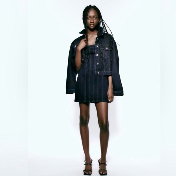 Zara 🌺 Strapless Denim Dress - Picture 11 of 13